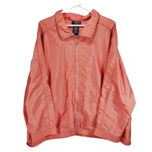 Vintage Catalina Jacket Plus Size 18W 20W 2X Orange Zip Up Windbreaker Nylon